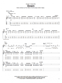 page one of Down (Guitar Tab)