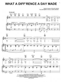 page one of What A Diff'rence A Day Made (Piano, Vocal & Guitar Chords (Right-Hand Melody))