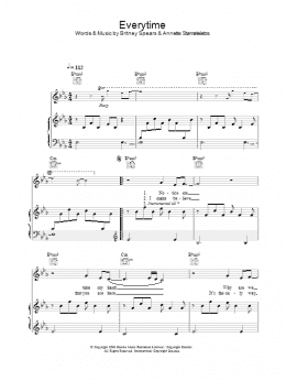 page one of Everytime (Piano, Vocal & Guitar Chords)