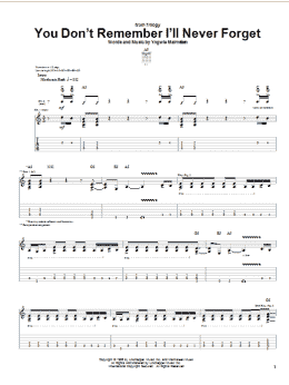 page one of You Don't Remember I'll Never Forget (Guitar Tab)