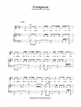 page one of Outrageous (Piano, Vocal & Guitar Chords)