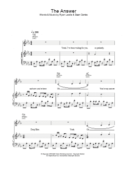 page one of The Answer (Piano, Vocal & Guitar Chords)