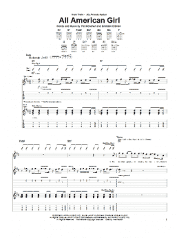 page one of All American Girl (Guitar Tab)