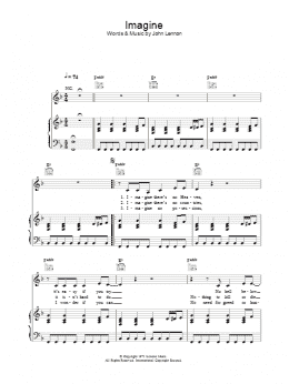 page one of Imagine (Piano, Vocal & Guitar Chords)