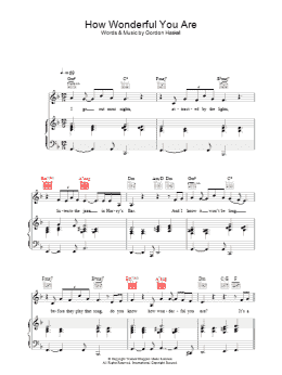 page one of How Wonderful You Are (Piano, Vocal & Guitar Chords)
