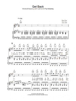 page one of Get Back (Piano, Vocal & Guitar Chords)