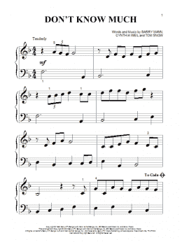 page one of Don't Know Much (Beginning Piano Solo)