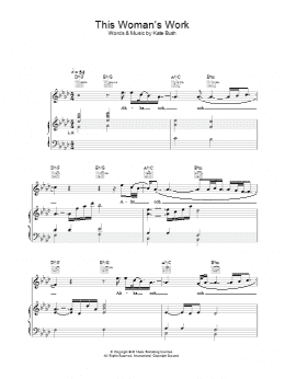page one of This Woman's Work (Piano, Vocal & Guitar Chords)