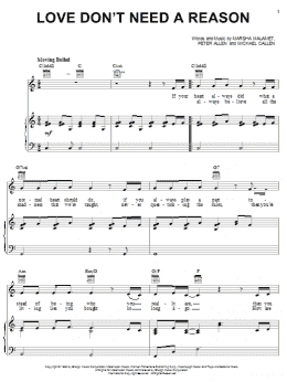 page one of Love Don't Need A Reason (from The Boy From Oz) (Piano, Vocal & Guitar Chords (Right-Hand Melody))