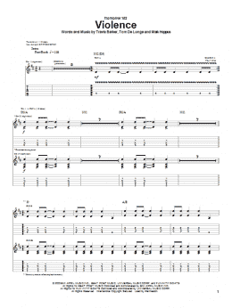 page one of Violence (Guitar Tab)