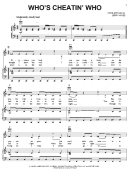 page one of Who's Cheatin' Who (Piano, Vocal & Guitar Chords (Right-Hand Melody))