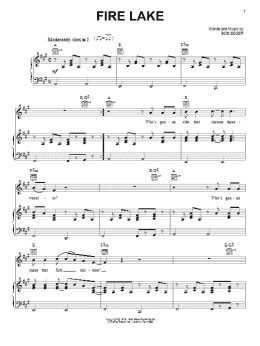 page one of Fire Lake (Piano, Vocal & Guitar Chords (Right-Hand Melody))
