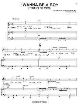 page one of I Wanna Be A Boy (Teacher's Pet Theme) (Piano, Vocal & Guitar Chords (Right-Hand Melody))