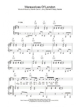 page one of Werewolves Of London (Piano, Vocal & Guitar Chords)