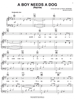 page one of A Boy Needs A Dog (Reprise) (Piano, Vocal & Guitar Chords (Right-Hand Melody))