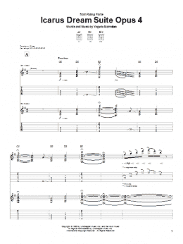 page one of Icarus Dream Suite Opus 4 (Guitar Tab)