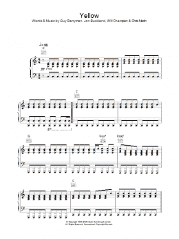 page one of Yellow (Piano, Vocal & Guitar Chords)