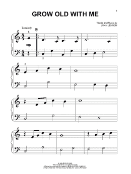 page one of Grow Old With Me (Beginning Piano Solo)