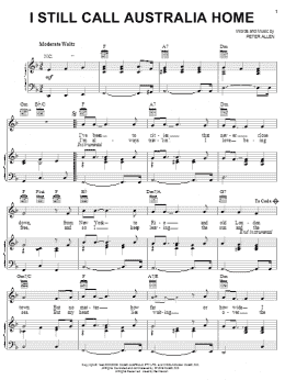 page one of I Still Call Australia Home (from The Boy From Oz) (Piano, Vocal & Guitar Chords (Right-Hand Melody))