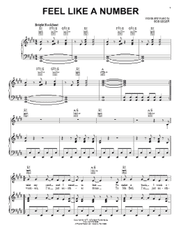 page one of Feel Like A Number (Piano, Vocal & Guitar Chords (Right-Hand Melody))