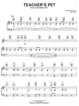 page one of Teacher's Pet (Piano, Vocal & Guitar Chords (Right-Hand Melody))