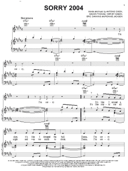 page one of Sorry 2004 (Piano, Vocal & Guitar Chords (Right-Hand Melody))