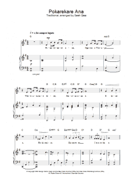 page one of Pokarekare Ana (Piano, Vocal & Guitar Chords)