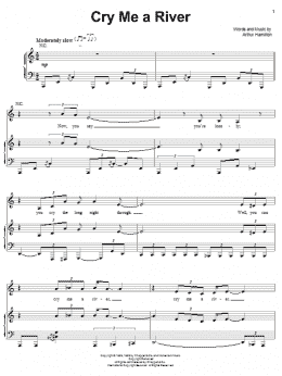 page one of Cry Me A River (Piano, Vocal & Guitar Chords (Right-Hand Melody))