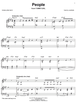 page one of People (Piano, Vocal & Guitar Chords (Right-Hand Melody))