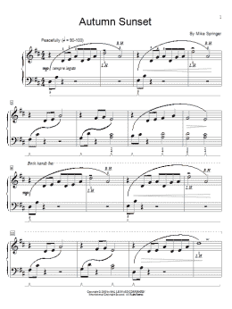 page one of Autumn Sunset (Educational Piano)