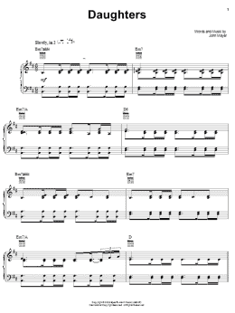 page one of Daughters (Piano, Vocal & Guitar Chords (Right-Hand Melody))