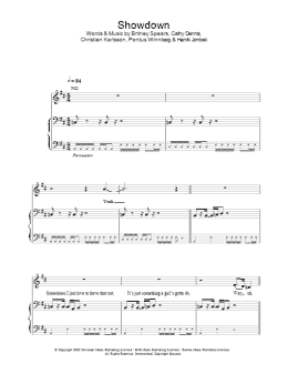 page one of Showdown (Piano, Vocal & Guitar Chords)