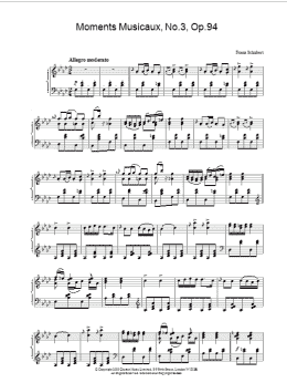 page one of Moments Musicaux, No.3, Op.94 (Piano Solo)
