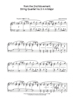 page one of from the 2nd Movement, String Quartet No.3 in A Major (Piano Solo)