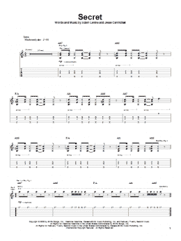 page one of Secret (Guitar Tab)
