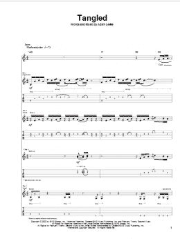 page one of Tangled (Guitar Tab)