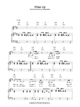 page one of Wise Up (Piano, Vocal & Guitar Chords)