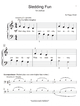 page one of Sledding Fun (Educational Piano)