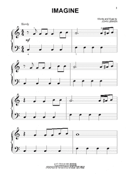 page one of Imagine (Big Note Piano)