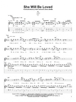 page one of She Will Be Loved (Guitar Tab)
