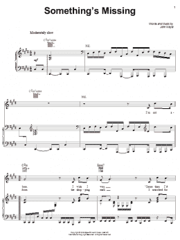 page one of Something's Missing (Piano, Vocal & Guitar Chords (Right-Hand Melody))