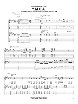 page one of Y.M.C.A. (Guitar Tab)