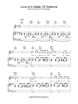 page one of Love Is A Matter Of Distance (Piano, Vocal & Guitar Chords)