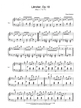 page one of Ländler, Op. 18 (Piano Solo)