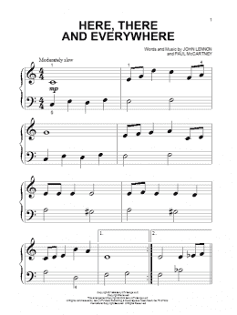 page one of Here, There And Everywhere (Beginning Piano Solo)
