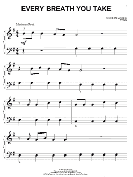 page one of Every Breath You Take (Beginning Piano Solo)