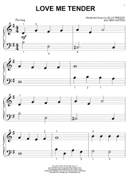 page one of Love Me Tender (Beginning Piano Solo)