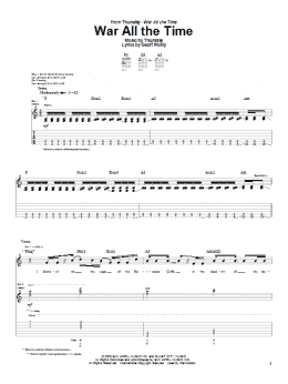 page one of War All The Time (Guitar Tab)