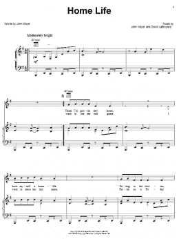 page one of Home Life (Piano, Vocal & Guitar Chords (Right-Hand Melody))