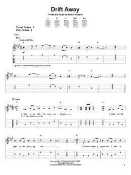 page one of Drift Away (Easy Guitar Tab)